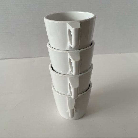 Dallas Ware White Melamine Cups Stackable Set of 4 - Picture 7 of 13